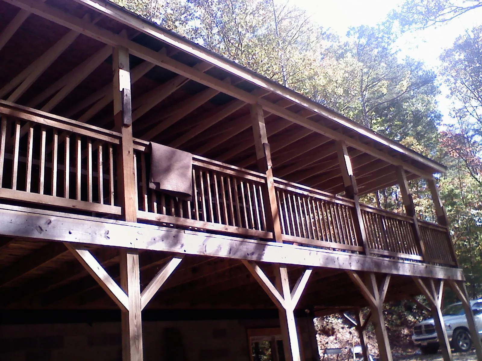 Timber framing under a new elevated porch and deck — Roof Leak Repair in Port Deposit by Roofing Brothers